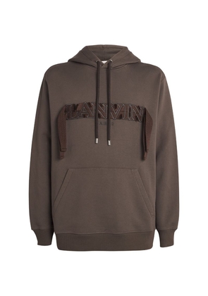 Lanvin Embroidered Curb Logo Hoodie