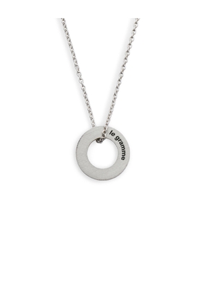 1.1G Polished And Brushed Round Necklace - Silver