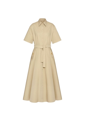 Valentino Garavani Cotton-Linen V-Detail Shirt Dress