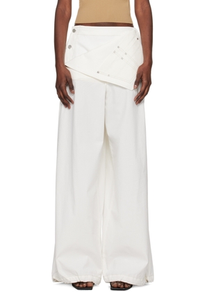 Dion Lee White Foldover Parachute Trousers