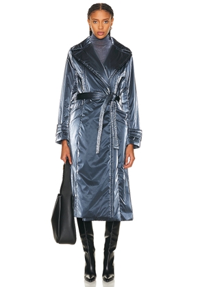 RTA Trench Coat in Slate Blue - Blue. Size L (also in M, S, XS).