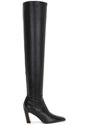 KHAITE Marfa Classic Over The Knee Heel Boot in Black - Black. Size 36 (also in 40).