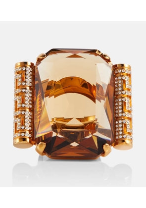 Versace Greca crystal-embellished ring