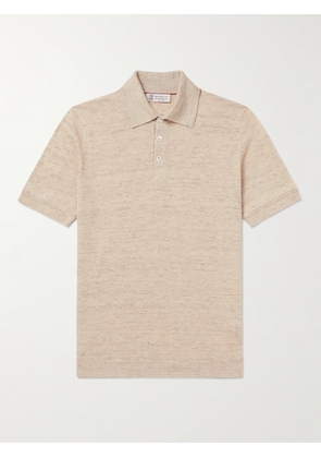Brunello Cucinelli - Linen and Cotton-Blend Polo Shirt - Men - Neutrals - IT 46