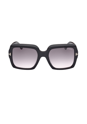 TOM FORD Kaya Sunglasses in Shiny Black & Gradient Smoke - Black. Size all.