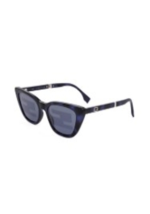 Fendi Blue Logo Cat Eye Ladies Sunglasses FE40089I 55X 53
