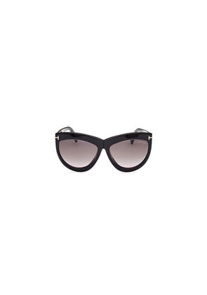 Tom Ford Doris Smoke Gradient Cat Eye Ladies Sunglasses FT1112 01B 59