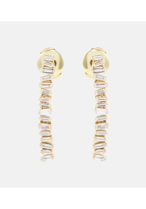 Suzanne Kalan Fireworks 18kt gold earrings with white diamonds