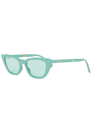Fendi Blue Logo Cat Eye Ladies Sunglasses FE40089I 90X 53