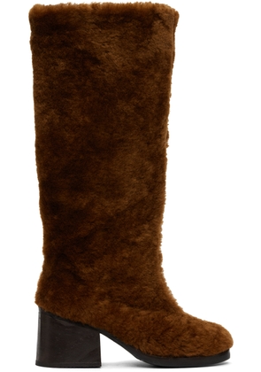 Tach SSENSE Exclusive Brown Sherpa Boots