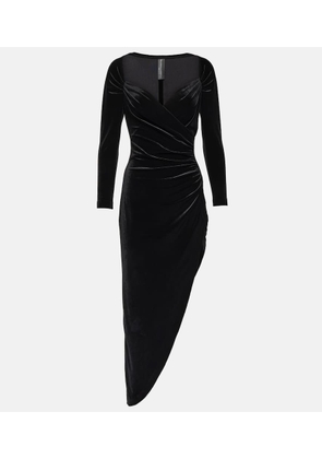 Norma Kamali Asymmetric velvet gown