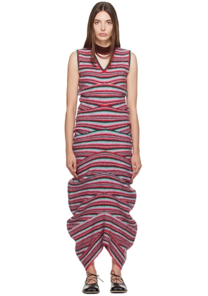 Kiko Kostadinov Multicolor Striped Curl Midi Dress