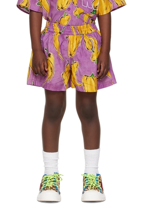 Maison Mangostan Kids Purple Peppers Shorts