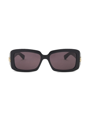 Gucci GG Corner Rectangular Sunglasses in Black - Black. Size all.