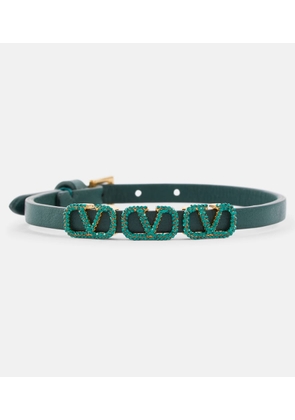 Valentino Garavani VLogo embellished leather bracelet