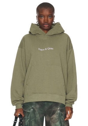 Museum of Peace and Quiet Wordmark Hoodie in Olive - Olive. Size XS (also in ).