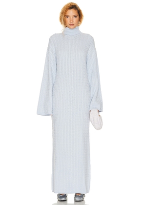Helsa Shai Cable Knit Dress in Pale Blue - Baby Blue. Size L (also in M, S, XL, XS).