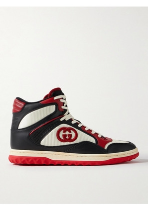 Gucci - Mac80 Leather and Logo-Embroidered Mesh High-Top Sneakers - Men - Black - UK 7