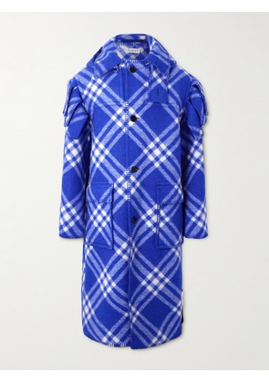 Burberry - Checked Wool Hooded Coat - Men - Blue - IT 44
