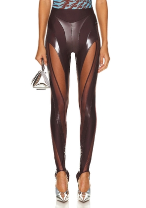 Mugler Illusion Legging in Dark Raisin - Burgundy. Size 34 (also in 38, 40).