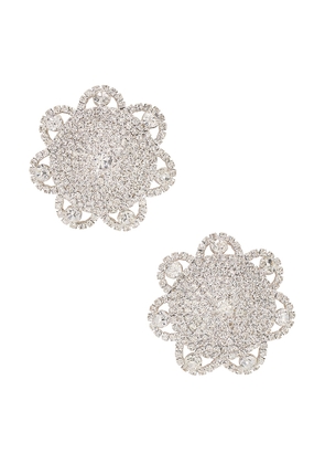Santa Brands Flower Pasties in Crystal & Silver - Metallic Silver. Size all.