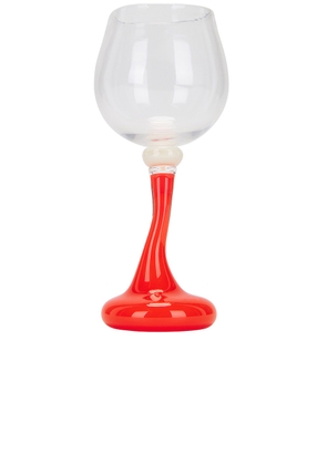HELLE MARDAHL Bon Bon Red Wine Glass in Clear Punch  Coconut  & Grapefruit - Red. Size all.