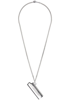 AMBUSH Silver Logo Lighter Case Necklace