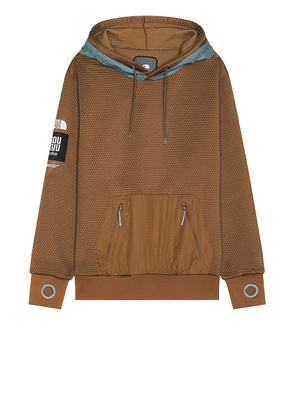 The North Face X Project U Dotknit Double Hoodie in Concrete Grey & Sepia Brown - Brown. Size S (also in ).