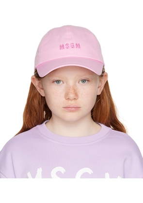 MSGM Kids Kids Pink Embroidered Cap