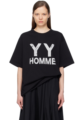 YOHJI YAMAMOTO Black Printed T-Shirt