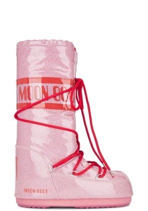 MOON BOOT Icon Glitter Boot in Pink - Pink. Size 35/38 (also in 39/41).