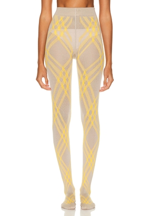 Burberry Printed Tights in Limestone & Mimosa - Yellow. Size M (also in S).