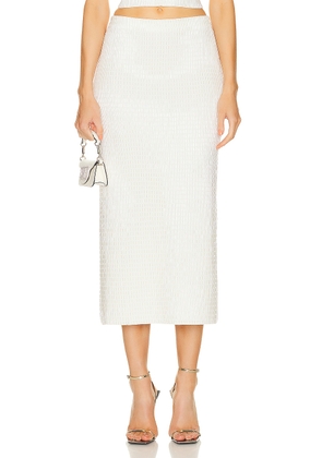 SIMKHAI Ellison Midi Skirt in Ivory - Ivory. Size L (also in M, S, XS).