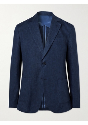 Frescobol Carioca - Paulo Unstructured Linen Suit Jacket - Men - Blue - UK/US 38