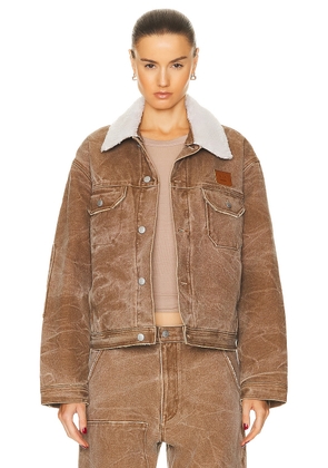 Acne Studios Face Collar Jacket in Toffee Brown - Brown. Size L (also in S, XS).