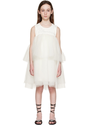 Miss Blumarine Kids White Crystal-Cut Dress