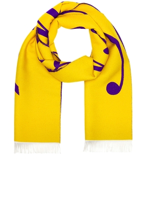 Burberry Football Scarf in Pear - Yellow. Size all.