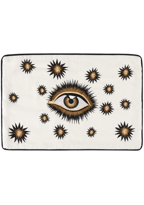 Les-Ottomans White Embroidered Eye Cushion Case