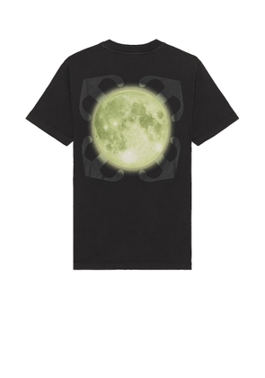 OFF-WHITE Super Moon Slim Short Sleeve Tee in Black - Black. Size L (also in M, S, XL/1X).