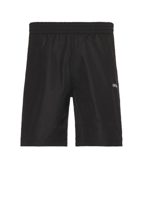 OFF-WHITE Surfer Swimshorts in Black - Black. Size L (also in M, S, XL/1X).