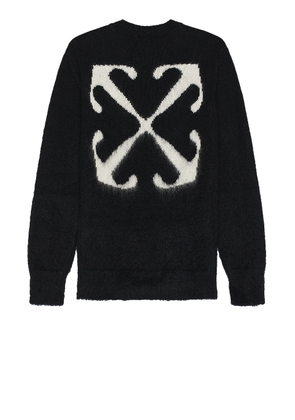 OFF-WHITE Mohair Arrow Knit Crewneck in Black - Black. Size L (also in M, S, XL/1X).