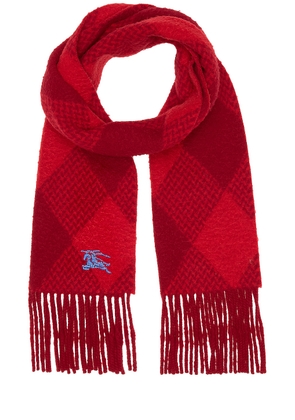 Burberry Argyle Scarf in Ripple & Pillar - Red. Size all.