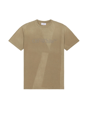 OFF-WHITE Laundry Slim Short Sleeve Tee in Beige - Brown. Size L (also in M, XL/1X).