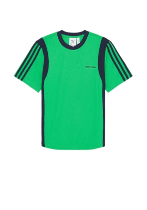 adidas by Wales Bonner Football T-shirt in Vivid Green - Green. Size L (also in M, S, XL/1X).