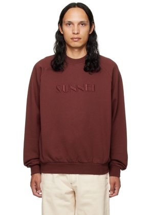 SUNNEI Burgundy Embroidered Classic Sweatshirt