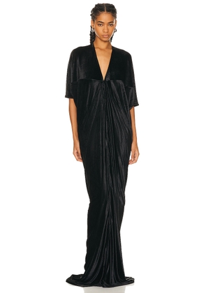 RICK OWENS LILIES V-Neck Gown in Black - Black. Size 38 (also in 40, 42).