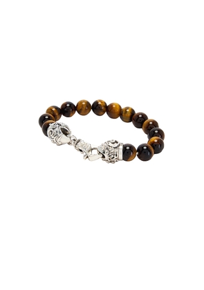 Emanuele Bicocchi Large Arabesque Beaded Bracelet in Brown - Brown. Size L (also in M, S).