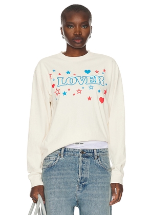 Bianca Chandon Lover Longsleeve T-Shirt in Cream - Cream. Size L (also in XL/1X, XXL/2X).