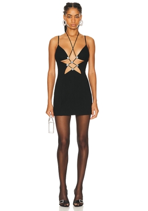 AREA Star Cutout Mini Dress in Black - Black. Size L (also in M, XS).
