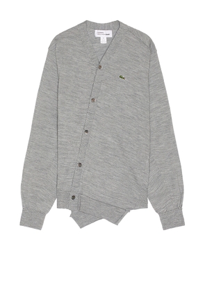 COMME des GARCONS SHIRT X Lacoste Cardigan in Grey - Grey. Size L (also in M).